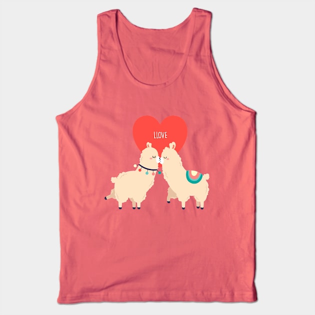 Llama love: Llove - Funny Llama Valentine's Day gift Tank Top by Happy Lime